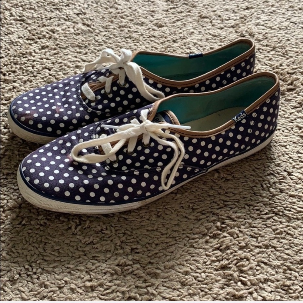 Keds Navy and white polka dot